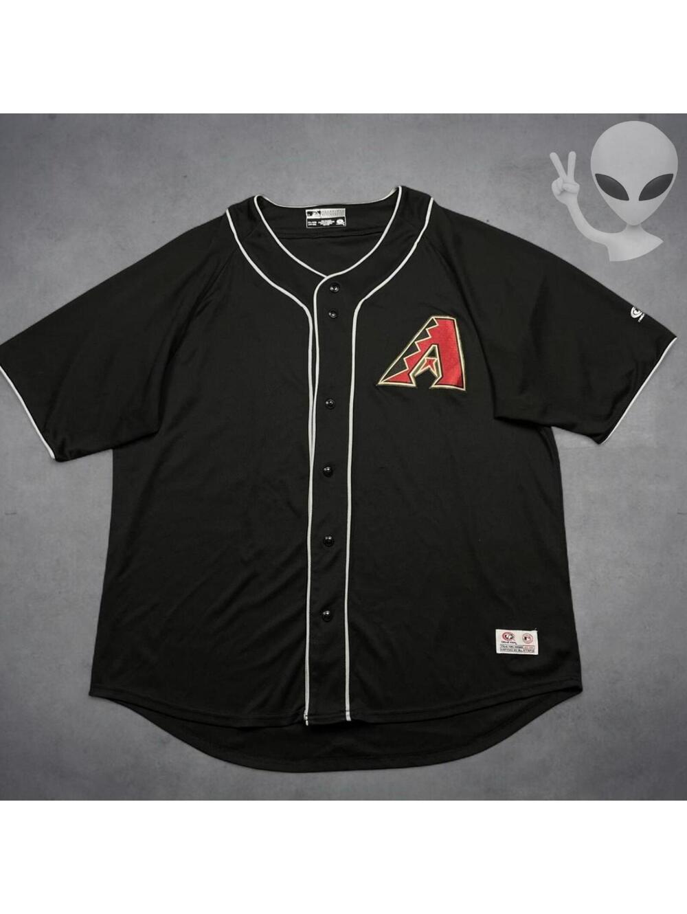 MLB Arizona Diamondbacks Jersey 2XL Black Button Up Baseball Shirt